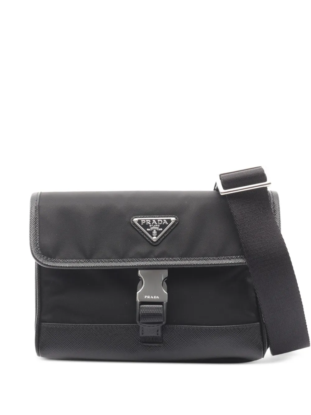 Prada Pre-Owned Re-Nylon Saffiano leather shoulder bag - Nero