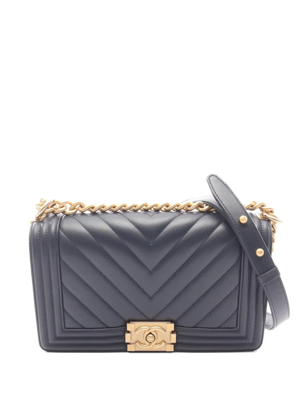 CHANEL Pre-Owned 2018 Boy chevron-quilted shoulder bag - Blu