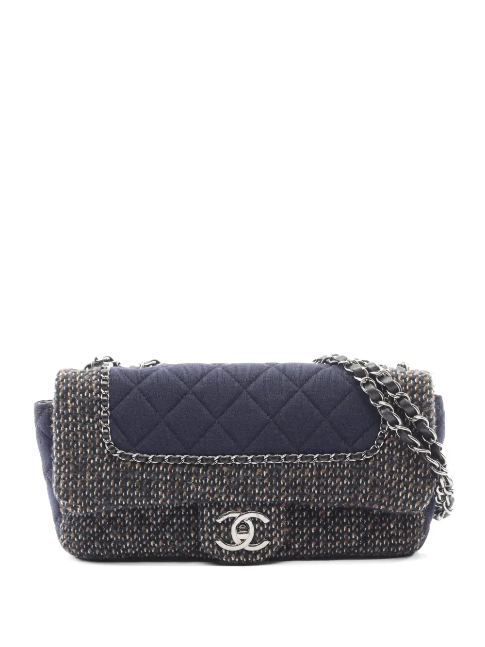 CHANEL Pre-Owned 2014-2015 tweed shoulder bag - Black