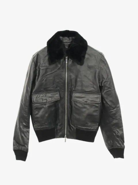 Christian Dior Pre-Owned leather zip-up jacket