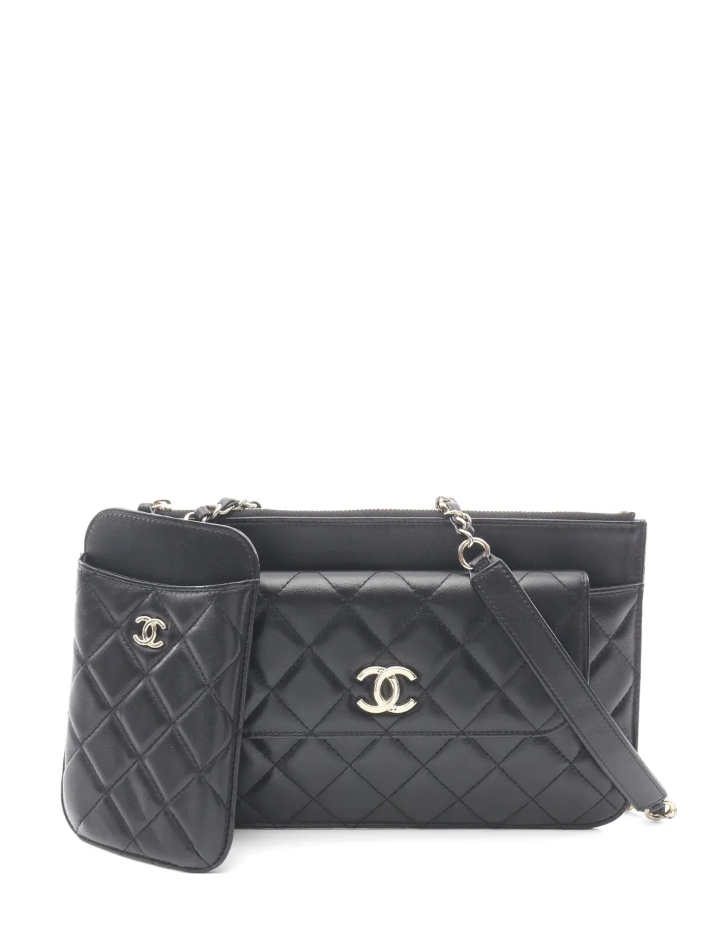 CHANEL Pre-Owned 2020-2021 Matelassé chain shoulder bag - Nero