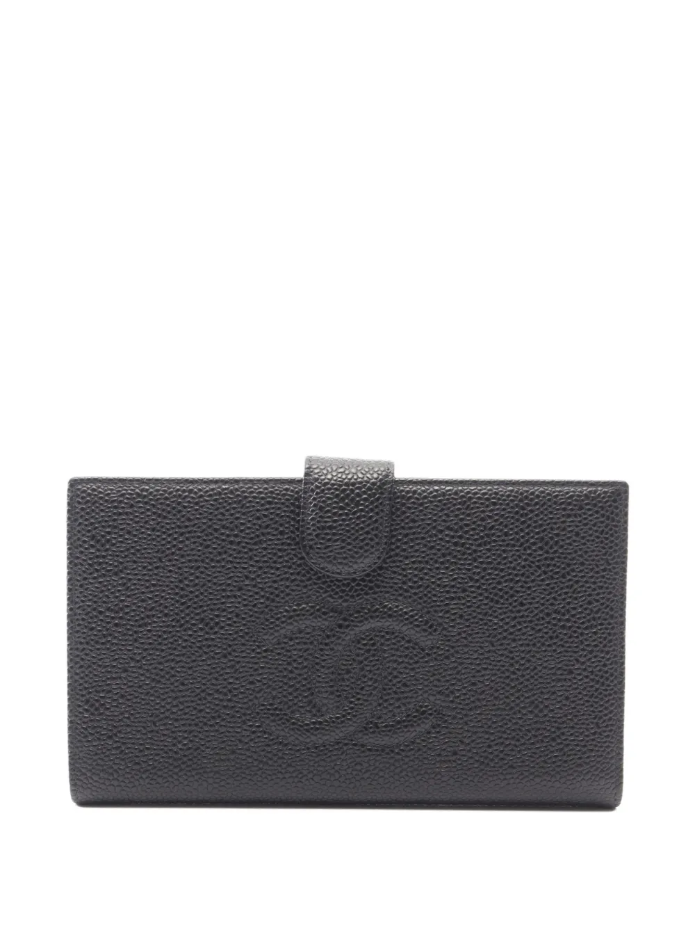 CHANEL Pre-Owned 2002-2003 Coco Mark Caviar-leather Bi-fold wallet - Nero