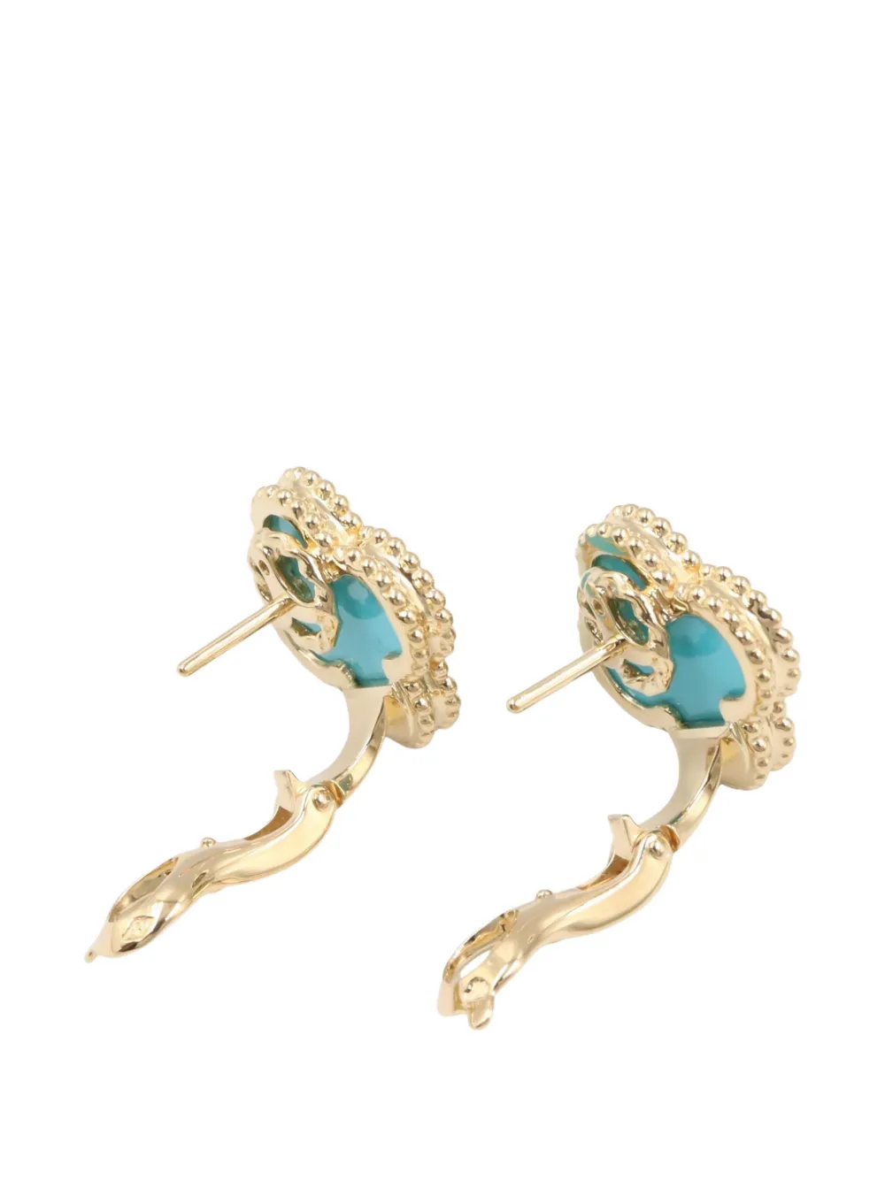  Van Cleef & Arpels Pre-owned Pendientes Alhambra Con Turquesa - Dorado 