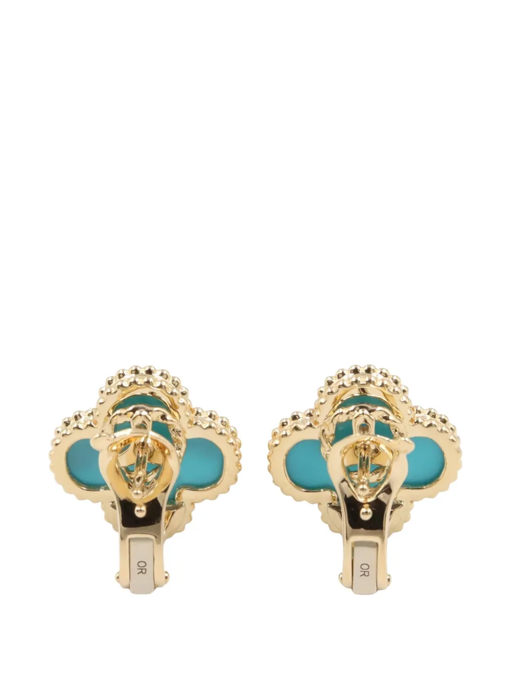  Van Cleef & Arpels Pre-owned Pendientes Alhambra Con Turquesa - Dorado 