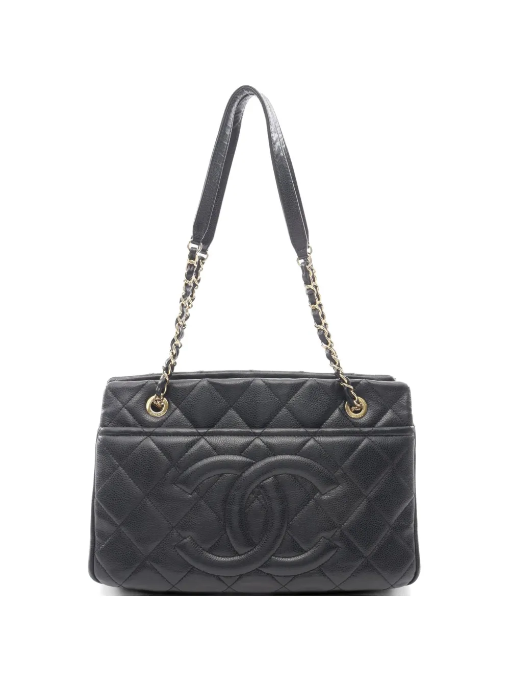 CHANEL Pre-Owned 2013-2014 Caviar-leather diamond quilting shoulder bag - Schwarz