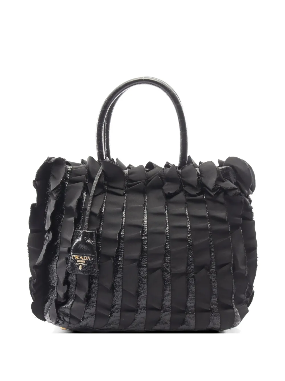 Prada Pre-Owned 2000s Frilled tote bag - Nero
