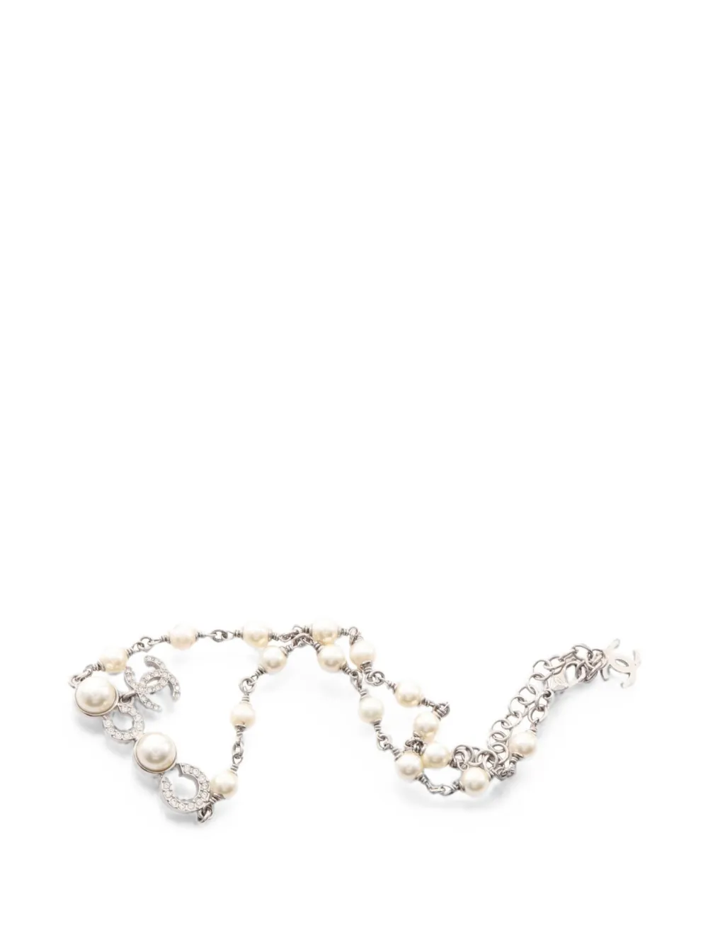 CHANEL Pre-Owned 1986-1988 Interlocking-CC necklace - Argento