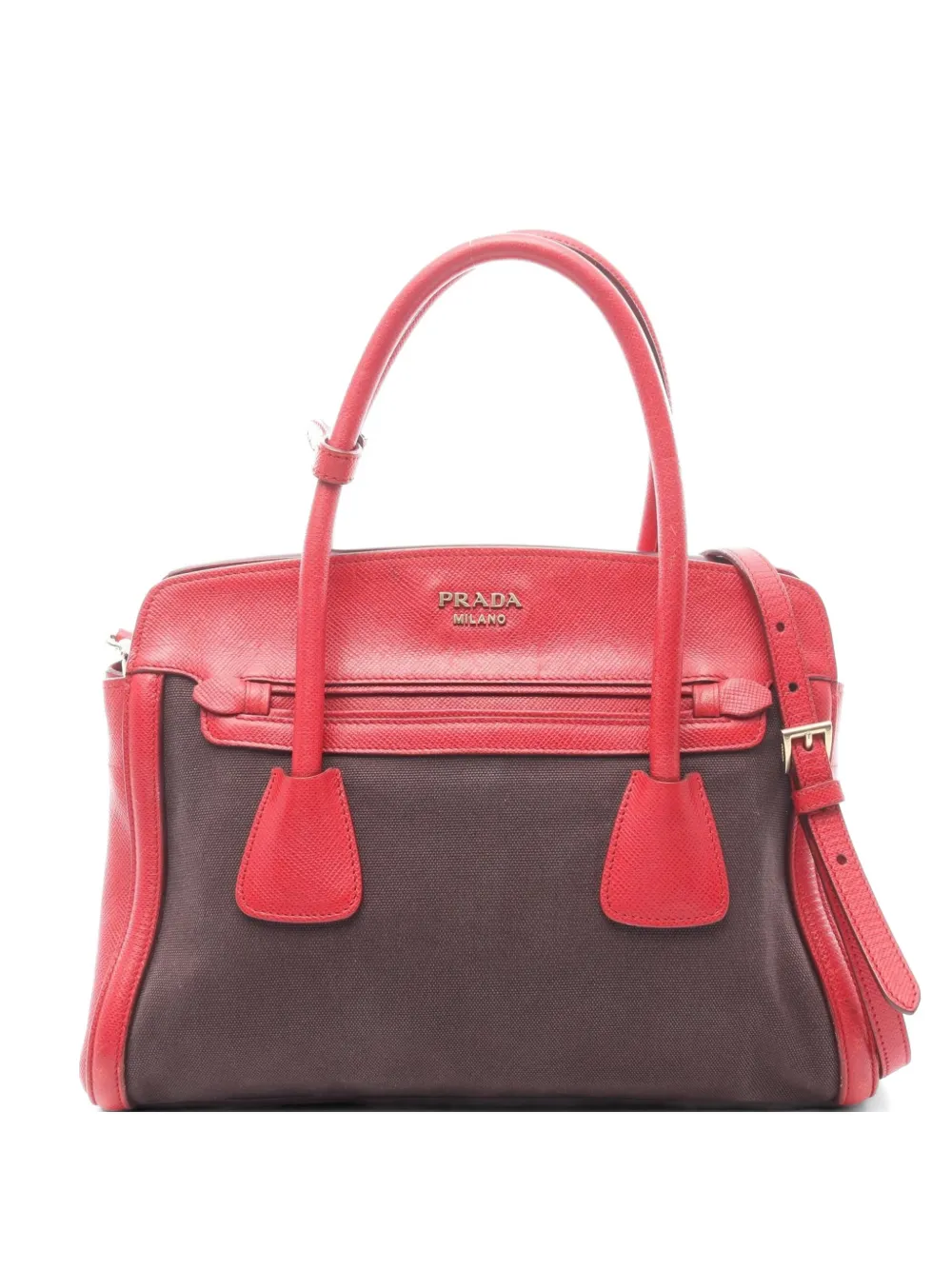 Prada Pre-Owned 00s logo-plaque handbag - Rosso