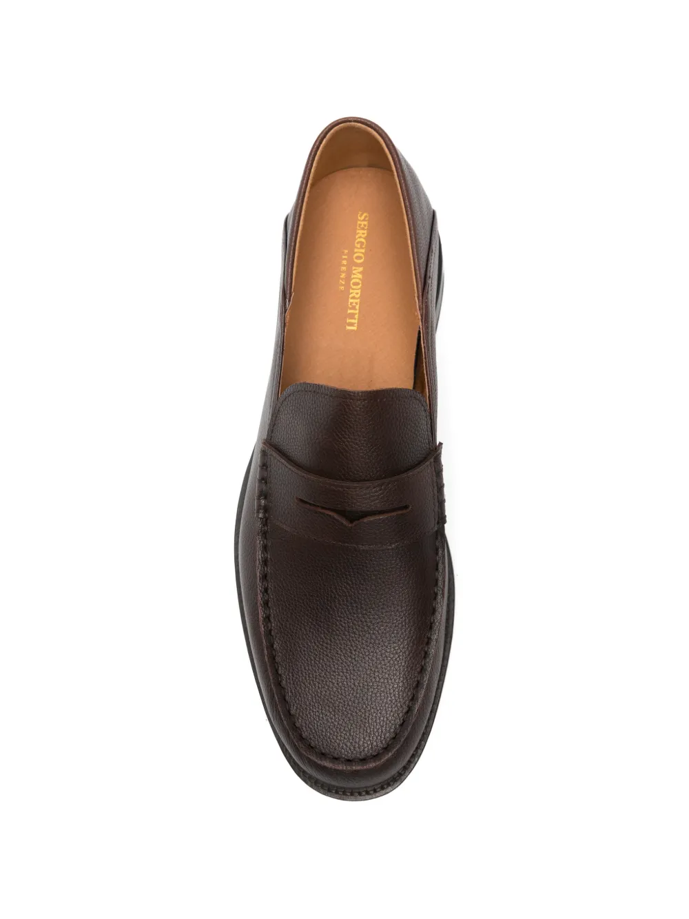 SERGIO MORETTI FIRENZE pebbled-leather penny loafers Bruin