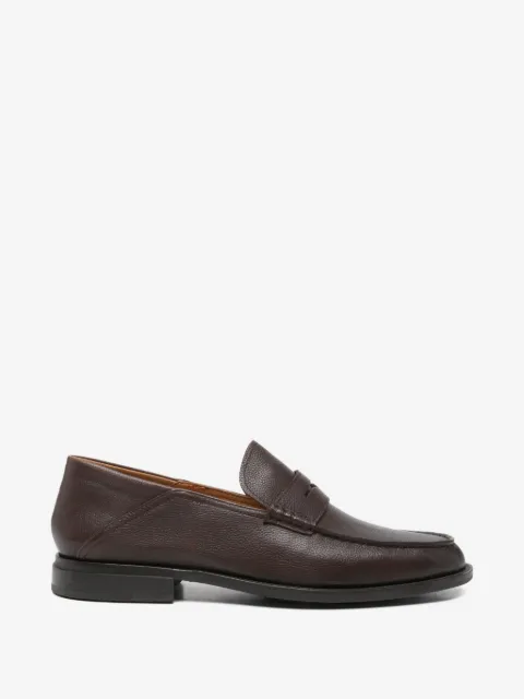 SERGIO MORETTI FIRENZE pebbled-leather penny loafers