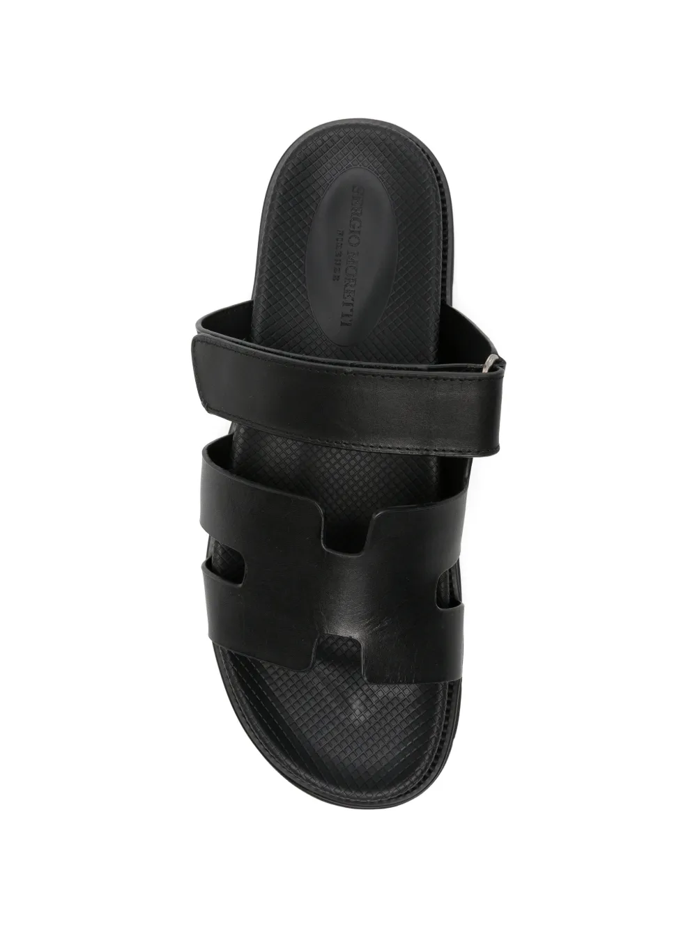 SERGIO MORETTI FIRENZE Leren sandalen met klittenband Zwart