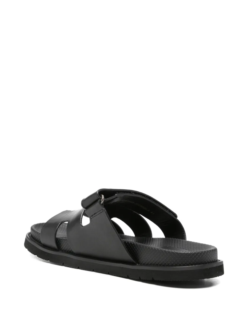 SERGIO MORETTI FIRENZE Leren sandalen met klittenband Zwart