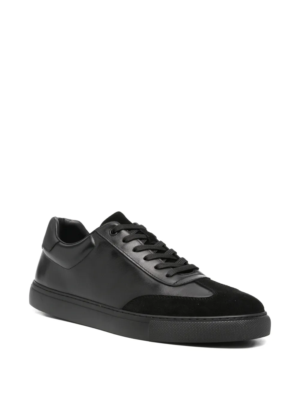 SERGIO MORETTI FIRENZE panelled leather sneakers Zwart