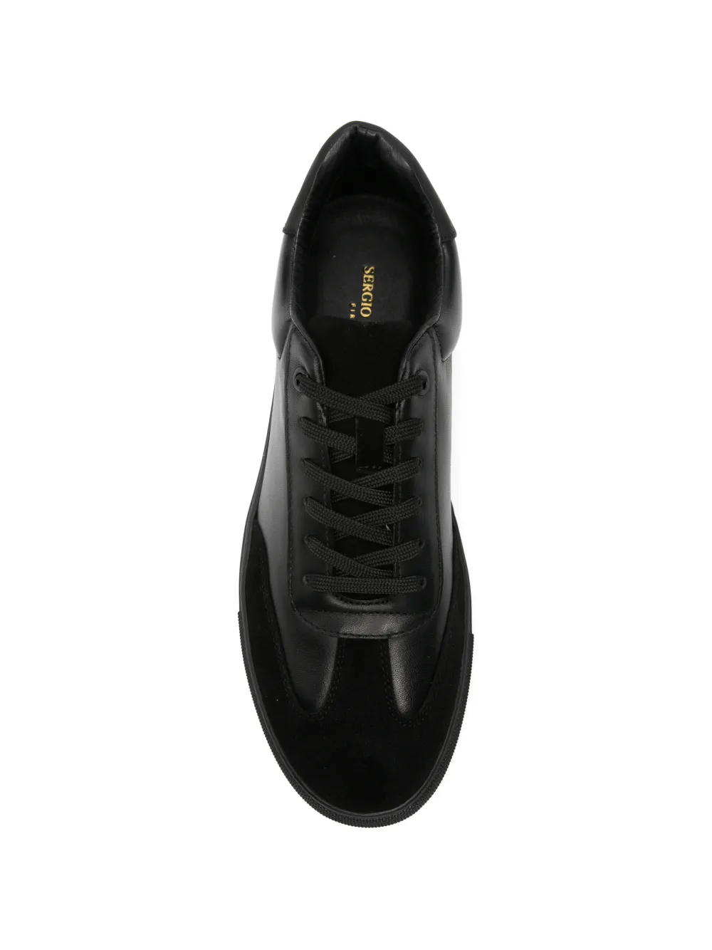 SERGIO MORETTI FIRENZE panelled leather sneakers Zwart