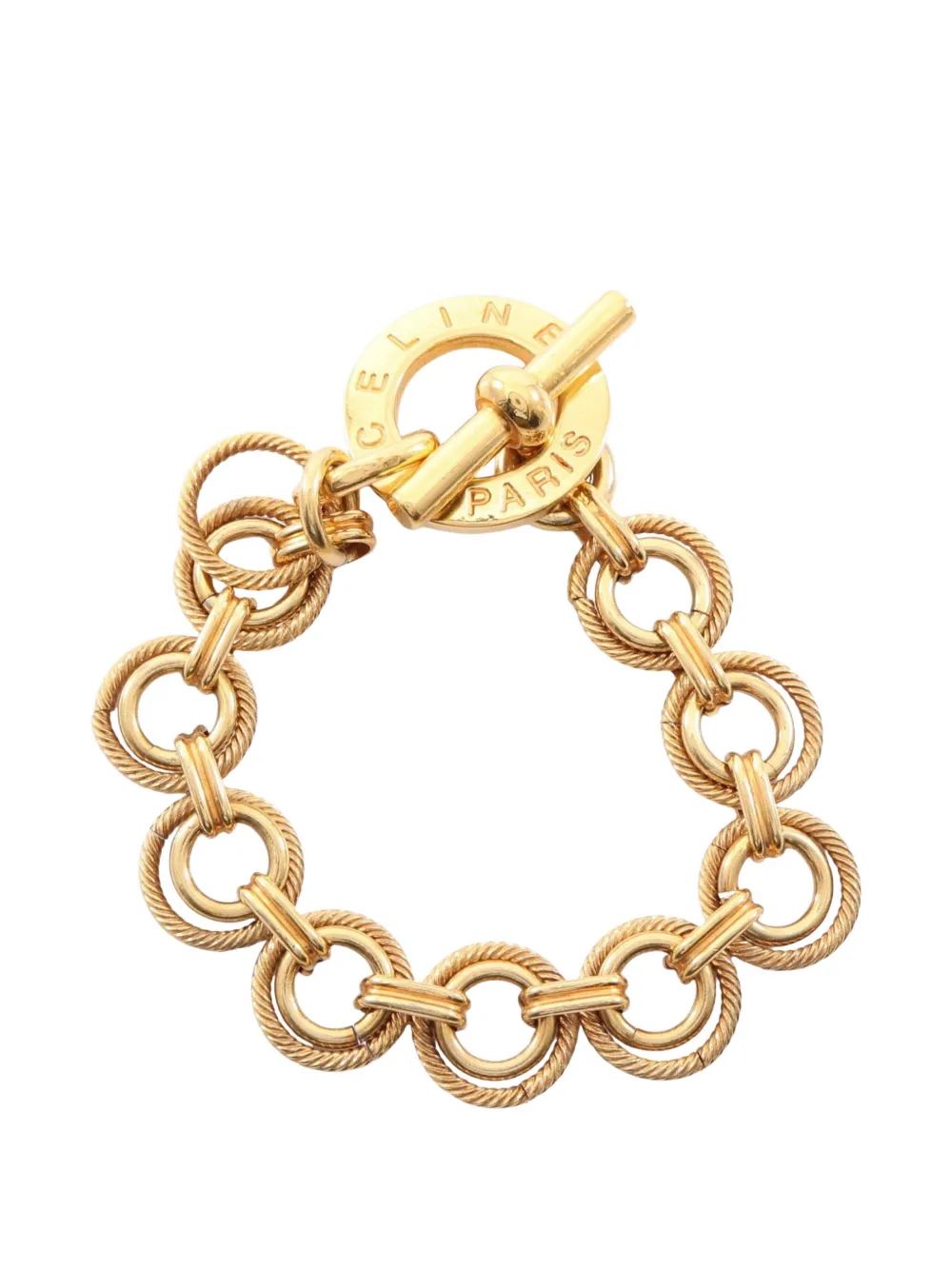 Celine Pre-Owned Circle logo bracelet - Gold