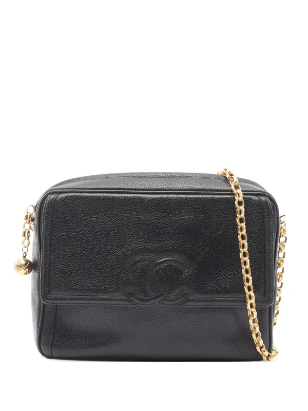 Chanel Pre-owned 1991-1994 Coco Mark Shoulder Bag in Black