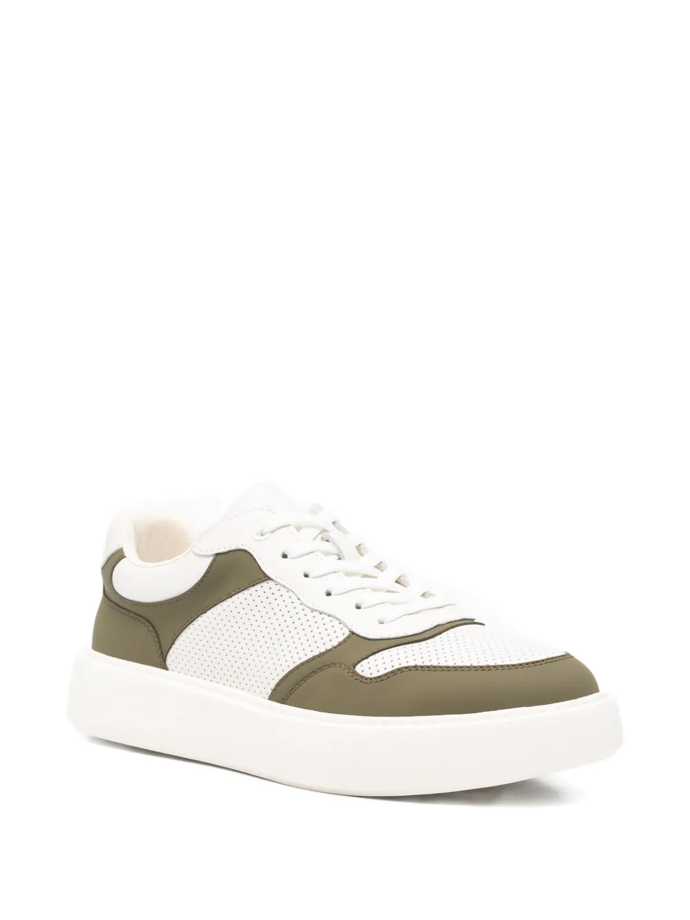 SERGIO MORETTI FIRENZE perforated-panel sneakers Groen