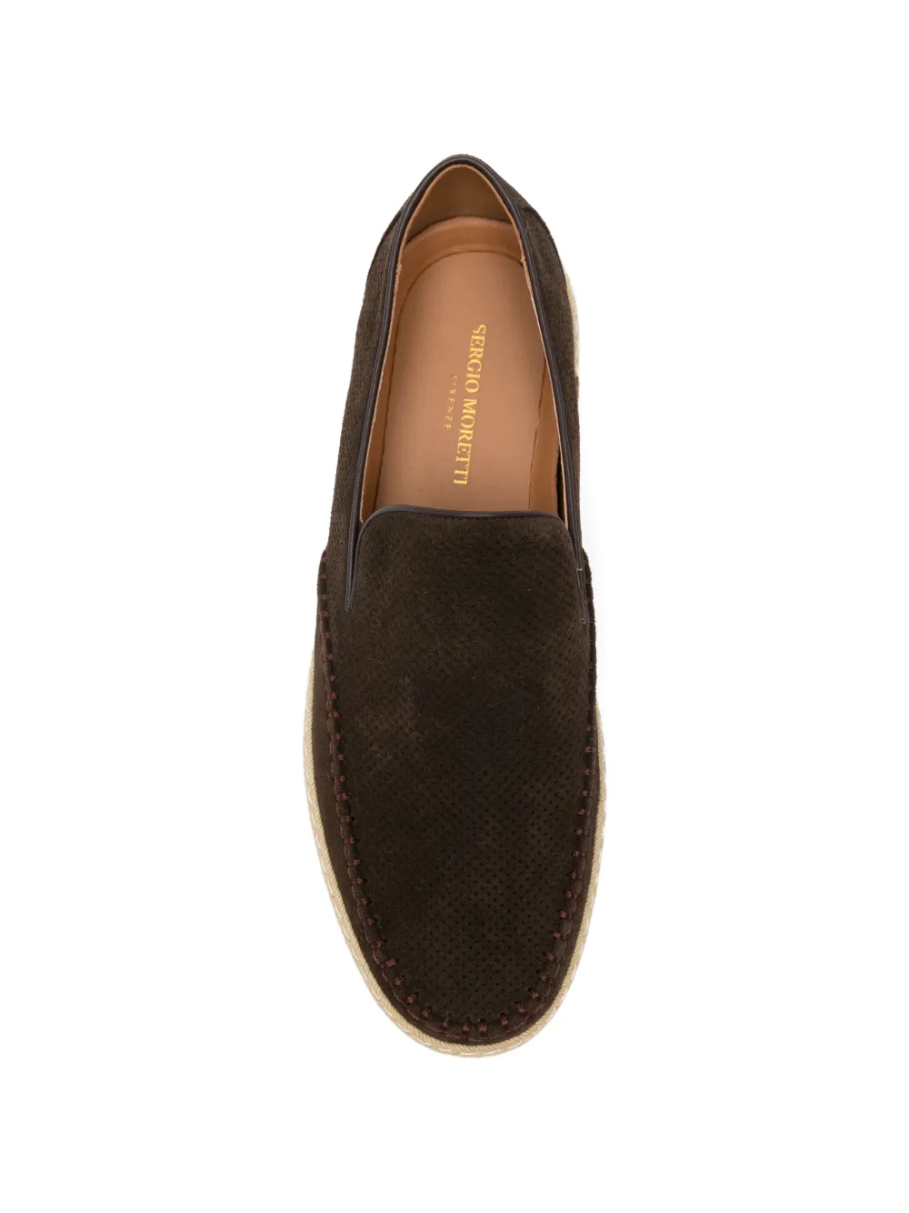 SERGIO MORETTI FIRENZE perforated-suede loafers Bruin