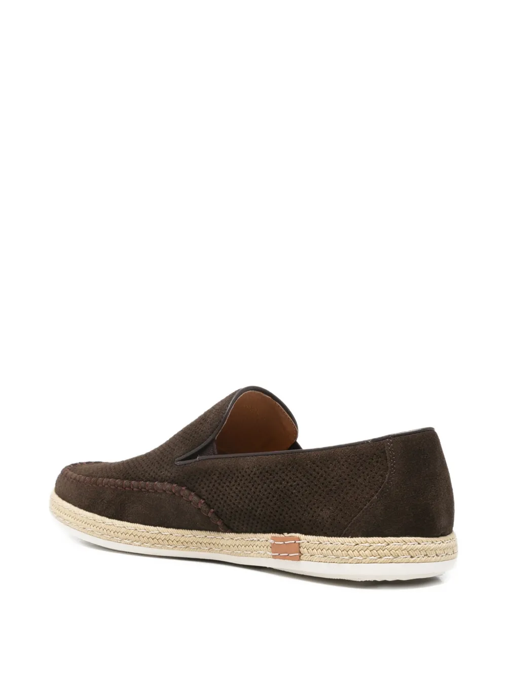 SERGIO MORETTI FIRENZE perforated-suede loafers Bruin