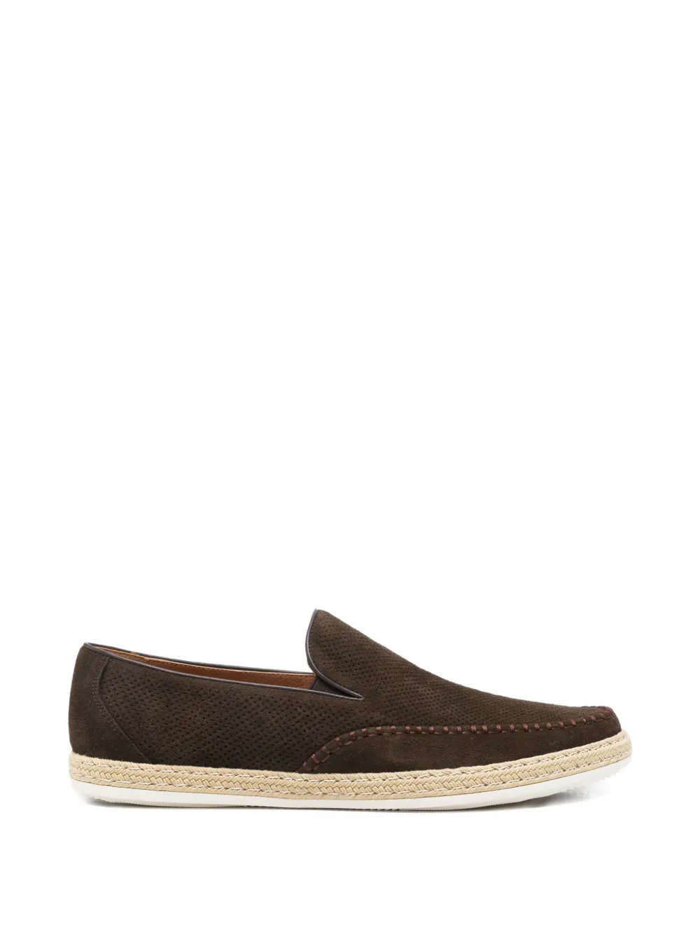 SERGIO MORETTI FIRENZE perforated-suede loafers - Marrone