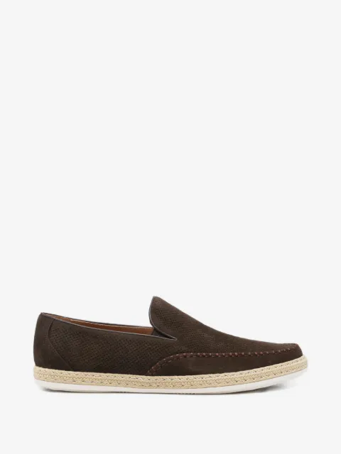 SERGIO MORETTI FIRENZE perforated-suede loafers