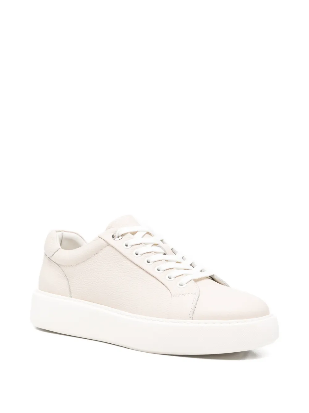 SERGIO MORETTI FIRENZE pebbled leather sneakers Grijs