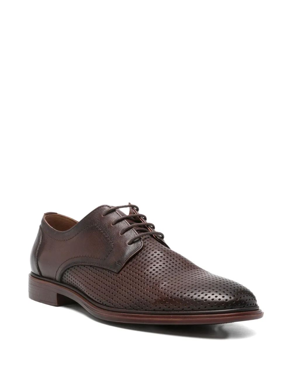 SERGIO MORETTI FIRENZE perforated leather lace-up Oxford shoes Bruin