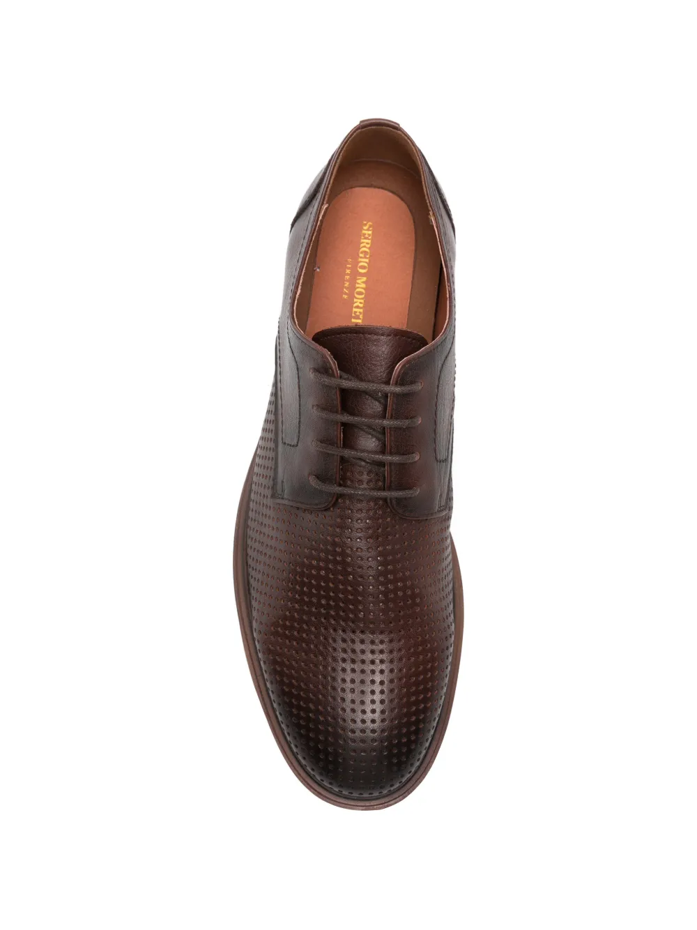 SERGIO MORETTI FIRENZE perforated leather lace-up Oxford shoes Bruin