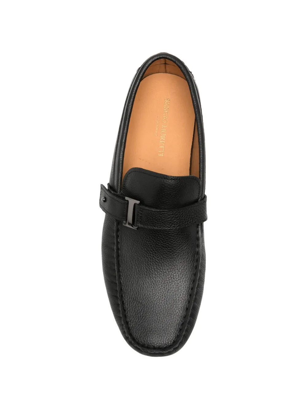 SERGIO MORETTI FIRENZE Loafers van bewerkt leer Zwart