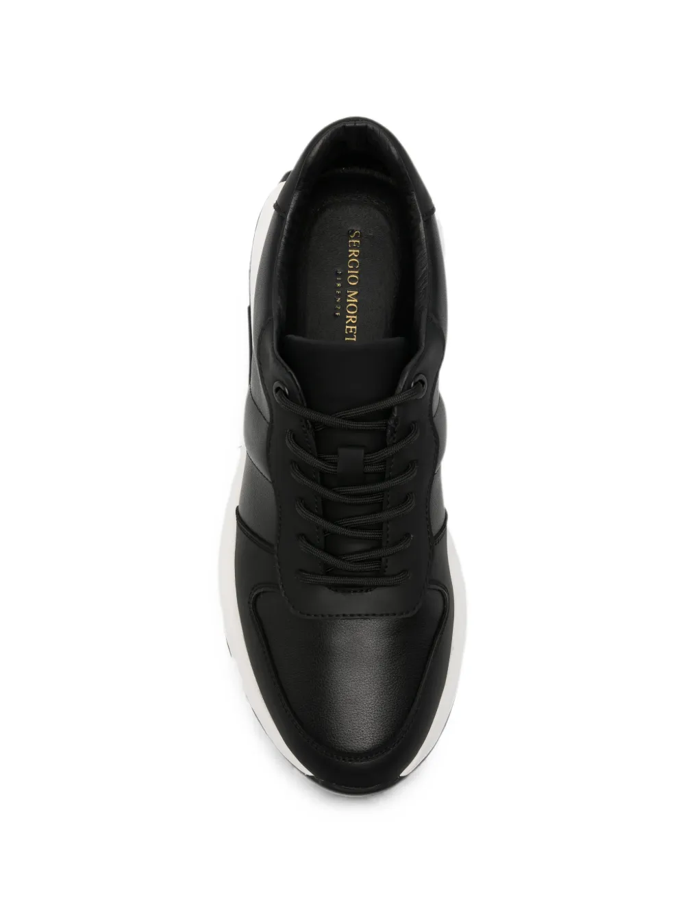 SERGIO MORETTI FIRENZE Leren sneakers met vlakken Zwart