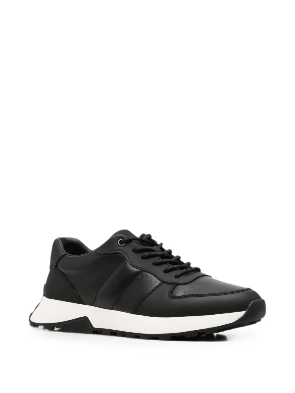 SERGIO MORETTI FIRENZE Leren sneakers met vlakken Zwart