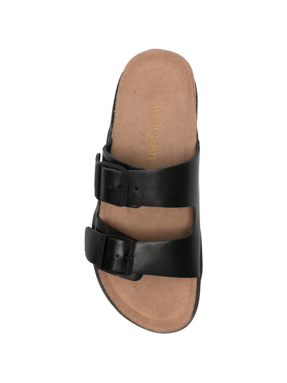 SERGIO MORETTI FIRENZE Leren sandalen met gesp Zwart