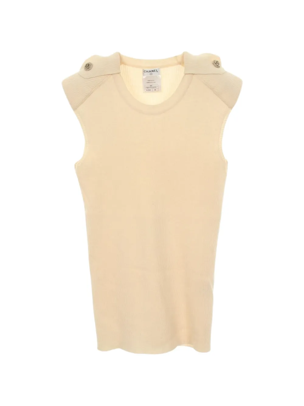 CHANEL Pre-Owned 1986-1988 Cocomark knitted vest - Nude