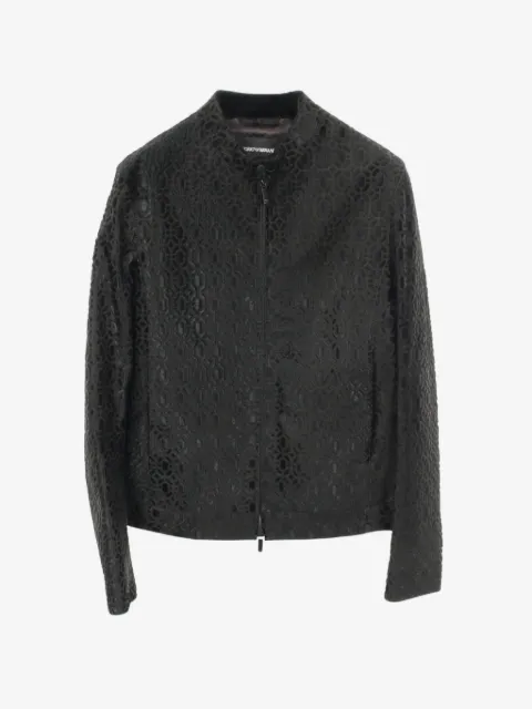 Emporio Armani Pre-Owned patterned zip-up jacket