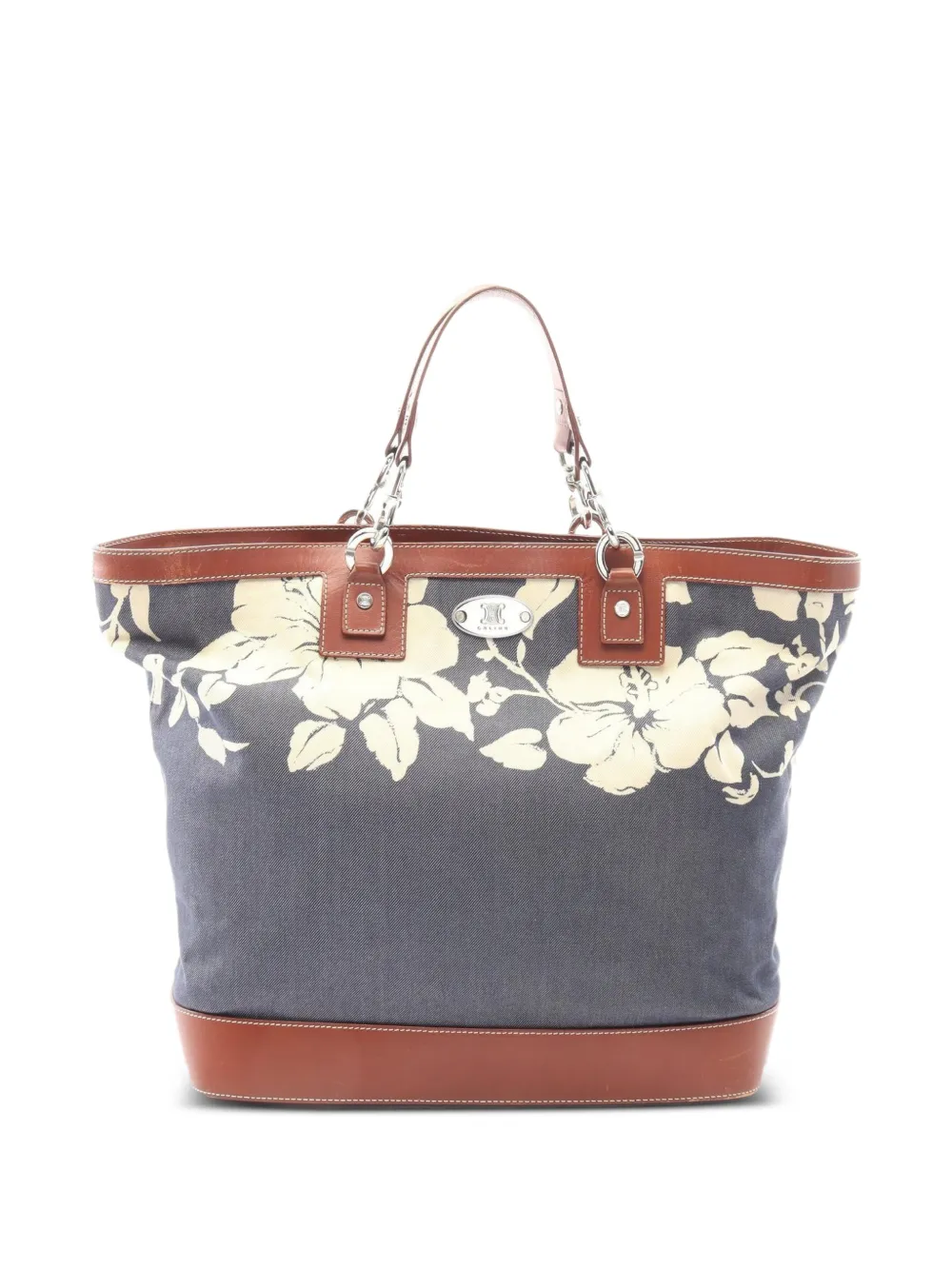 Celine Pre-Owned 2000s floral-pattern tote bag - Blu