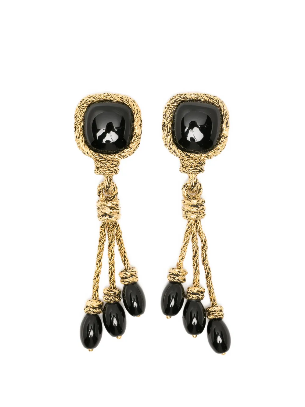 Aurelie Bidermann Miki onyx earrings - Oro