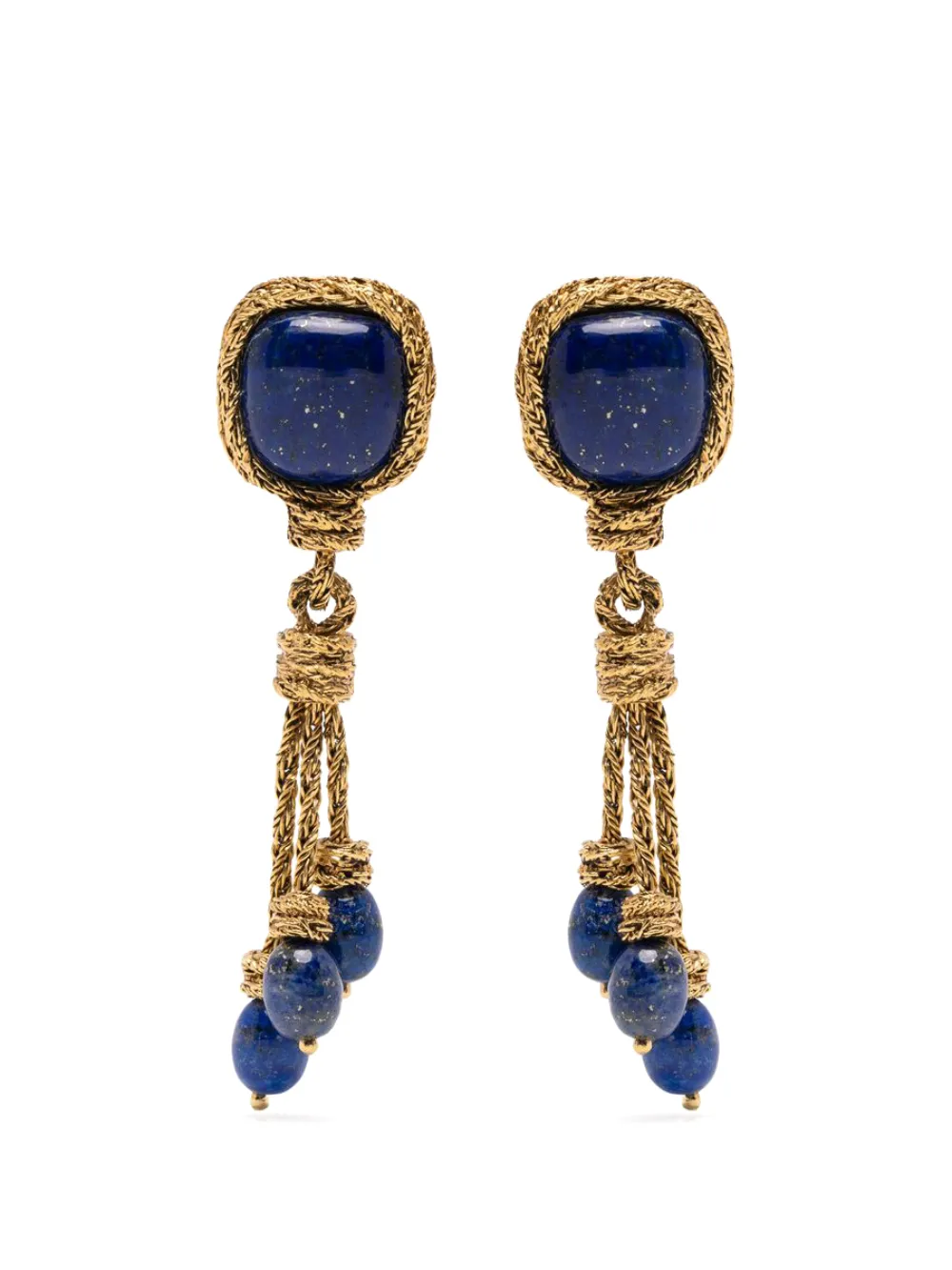Aurelie Bidermann Miki lapis clip-on earrings - Oro