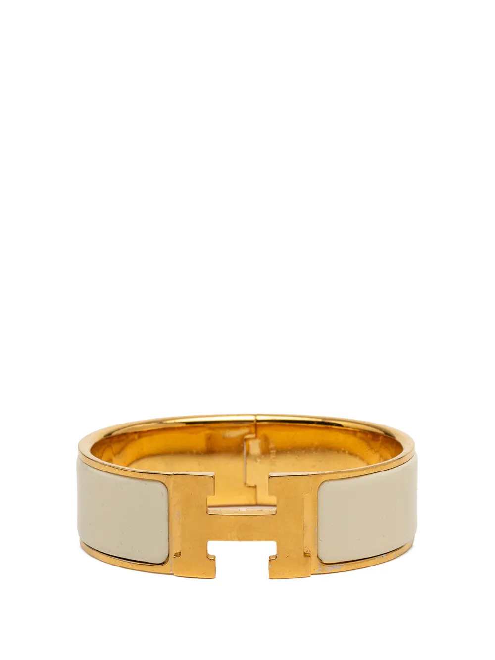 Hermès Pre-Owned 2010-2026 Wide Enamel Clic Clac H Bracelet GM costume bracelet - Bianco