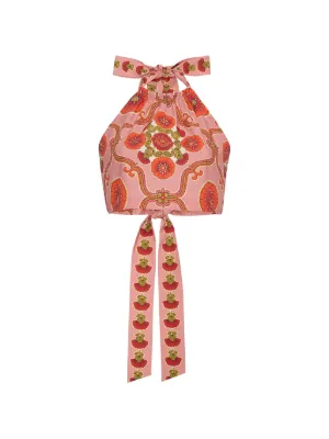 Rio❤︎︎ FARM Rio graphic-print Halterneck Top | Red | FARFETCH