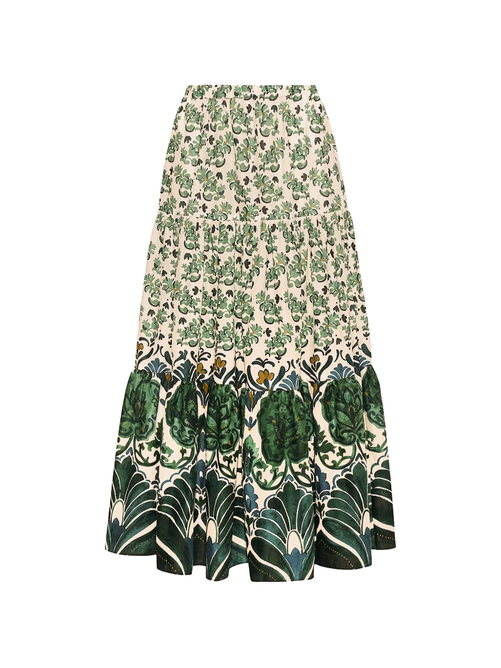 Cara Cara Melanie tiered floral-print maxi skirt - Bianco