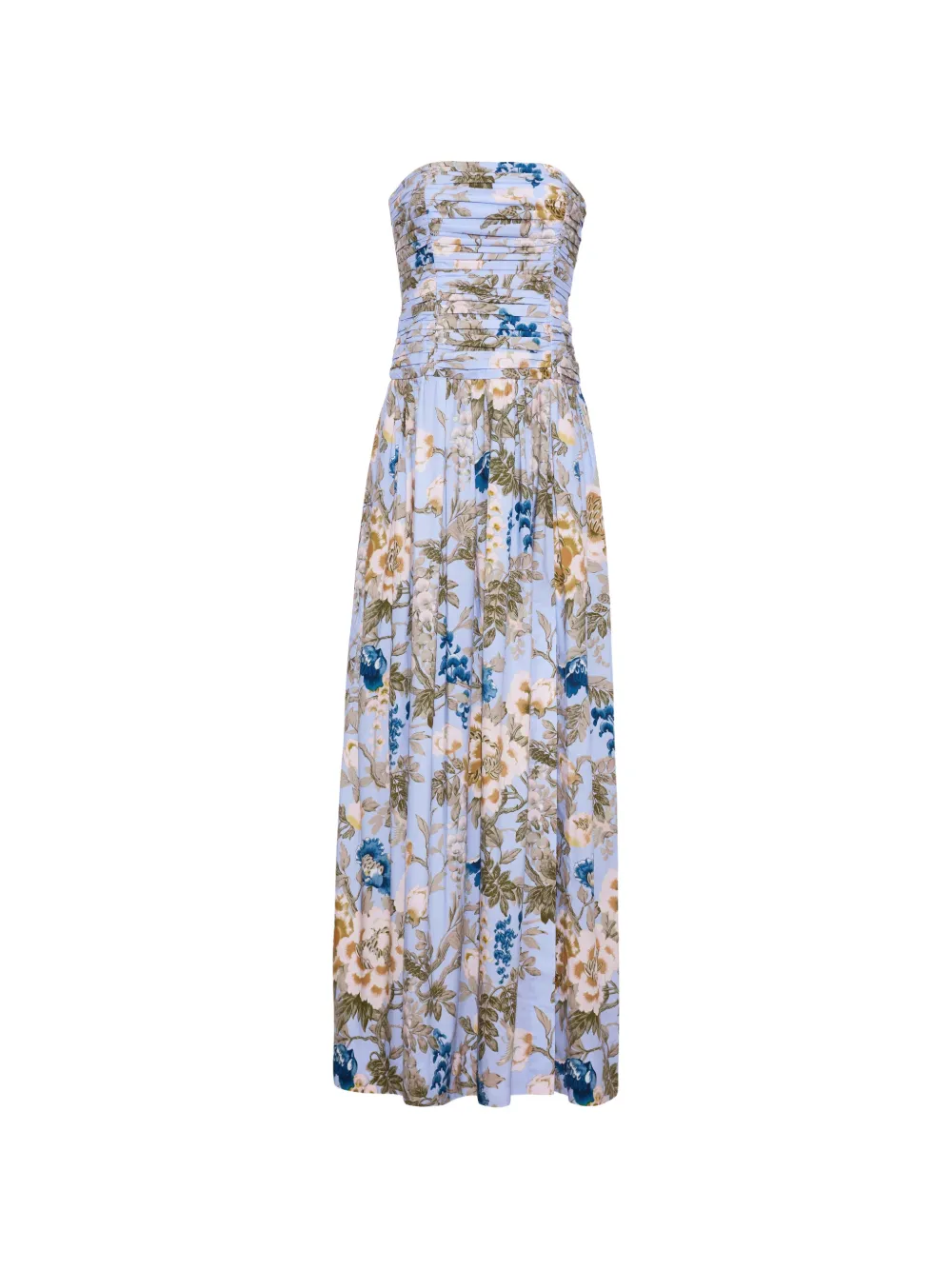Cara Cara floral-print ruched maxi gown - Blu