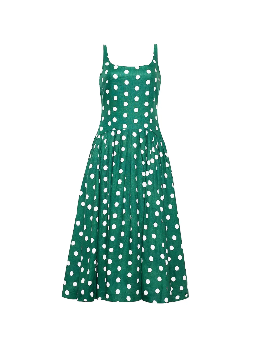 Cara Cara Regio polka-dot midi dress - Green