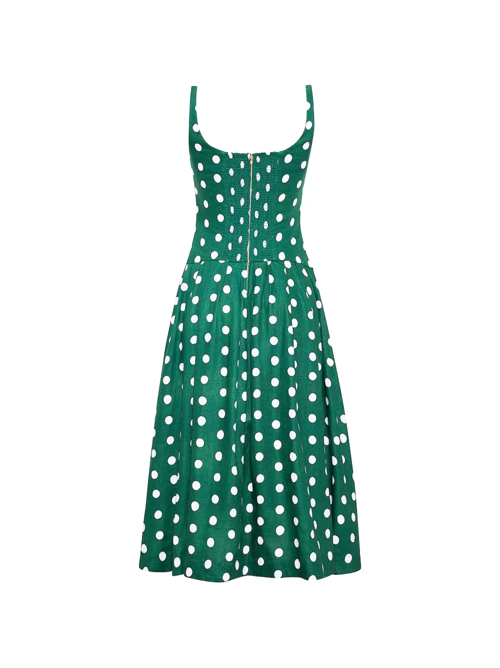 Cara Regio midi-jurk met stippen Groen