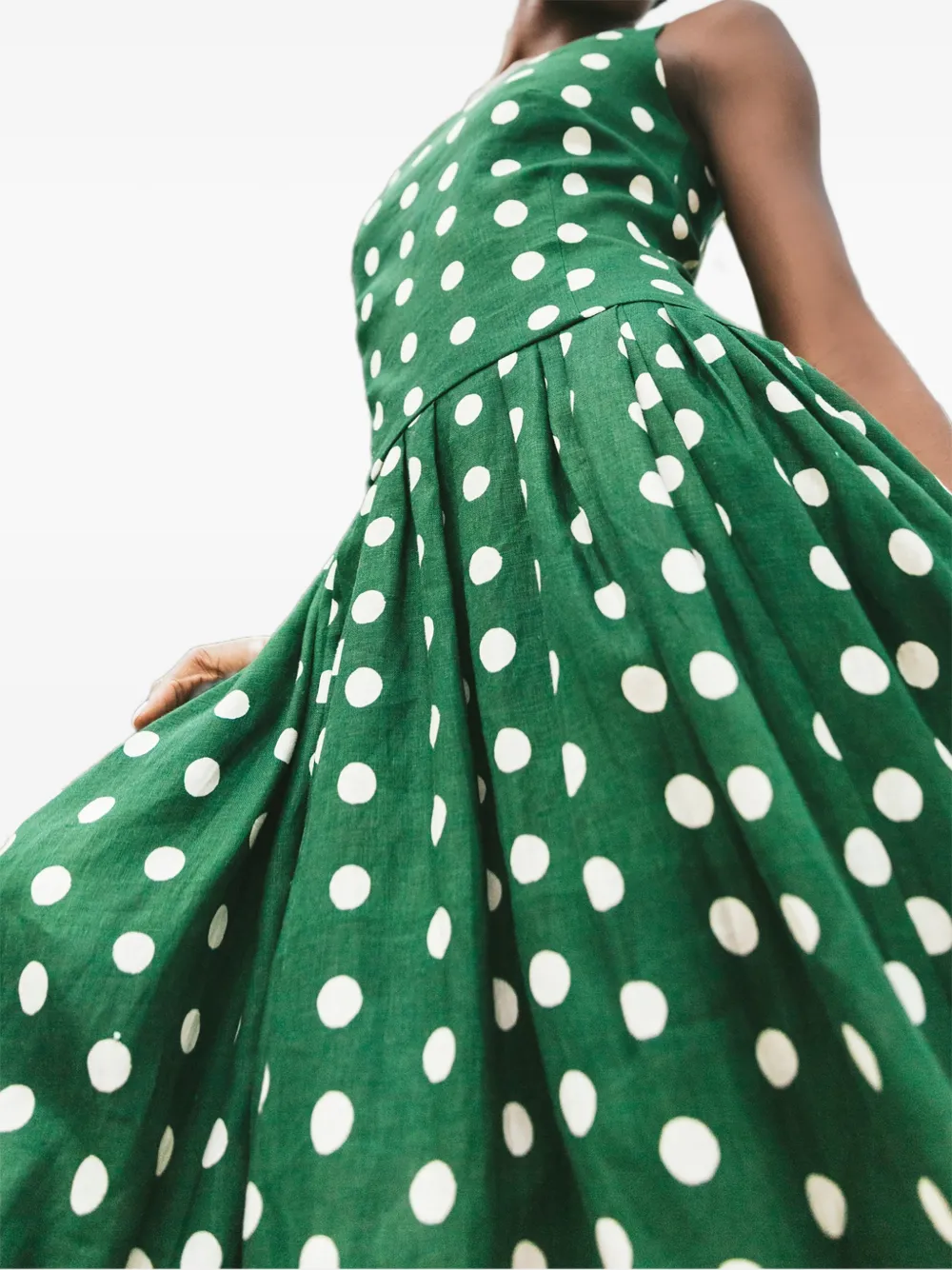 Cara Regio midi-jurk met stippen Groen