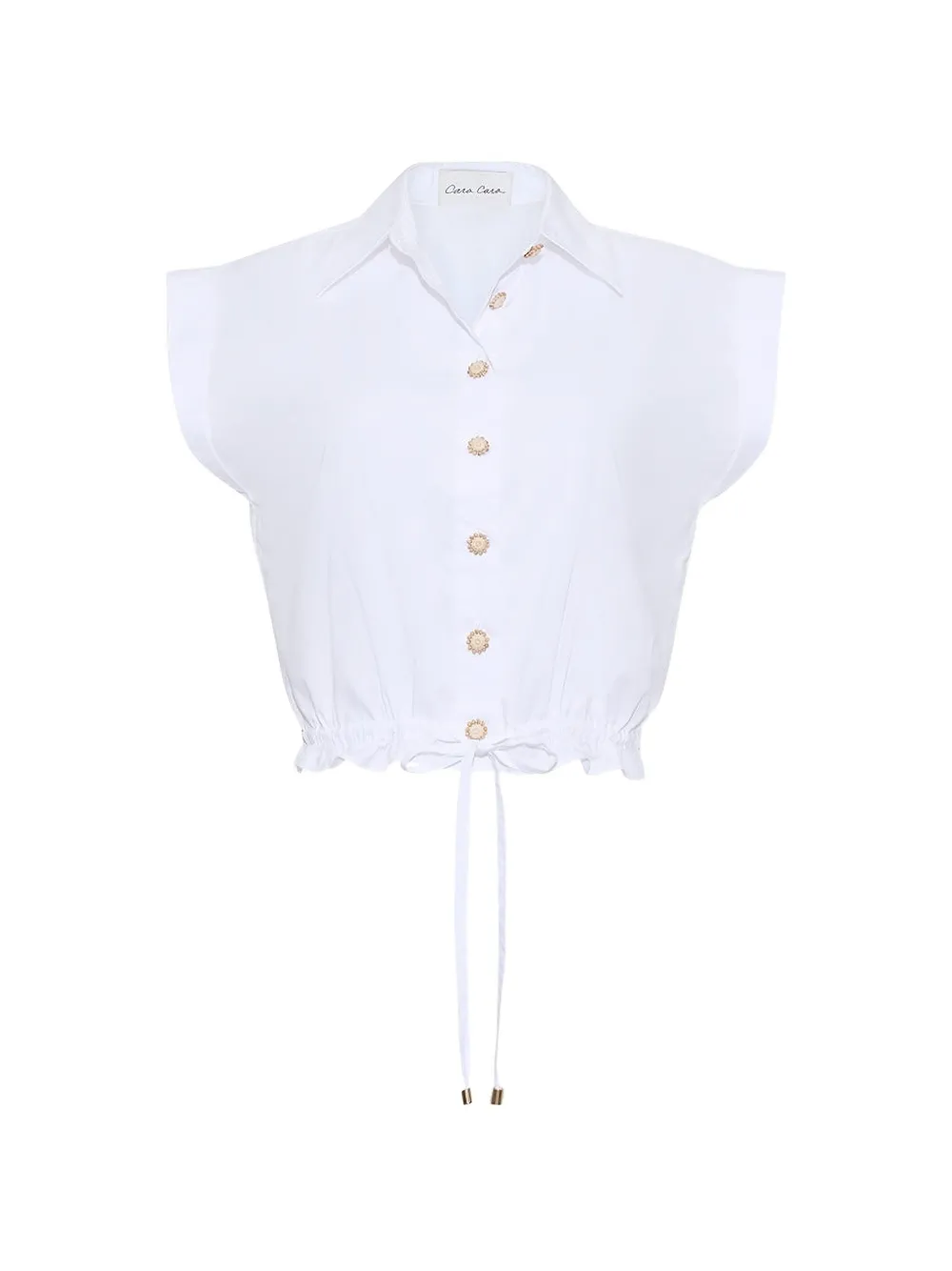 Cara Cara Octavia drawstring-waist shirt - Bianco