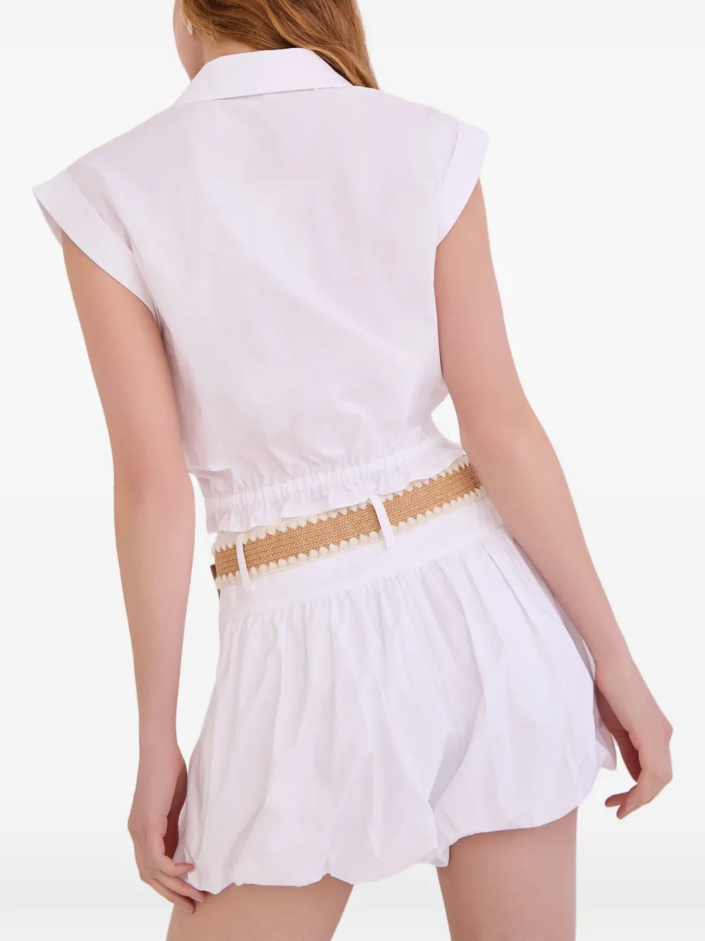 Cara Octavia blouse met trekkoordtaille Wit