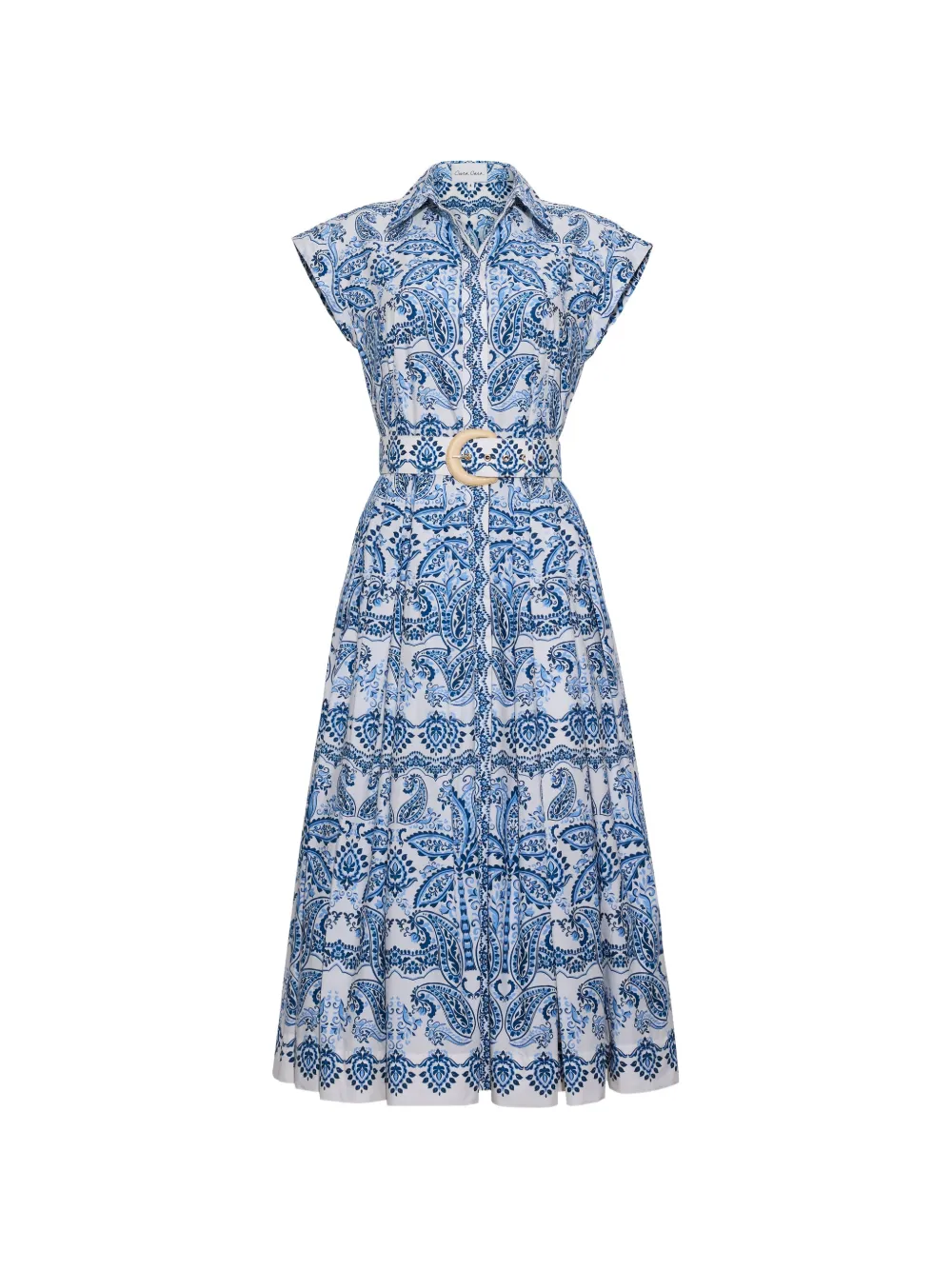 Cara Cara paisley-print belted midi dress - White