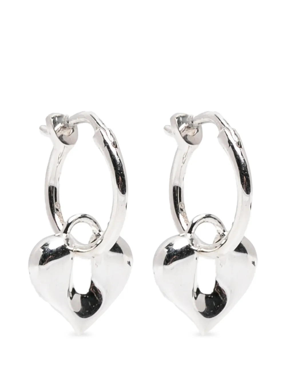 Missoma Molten heart-charm hoop earrings - Argento