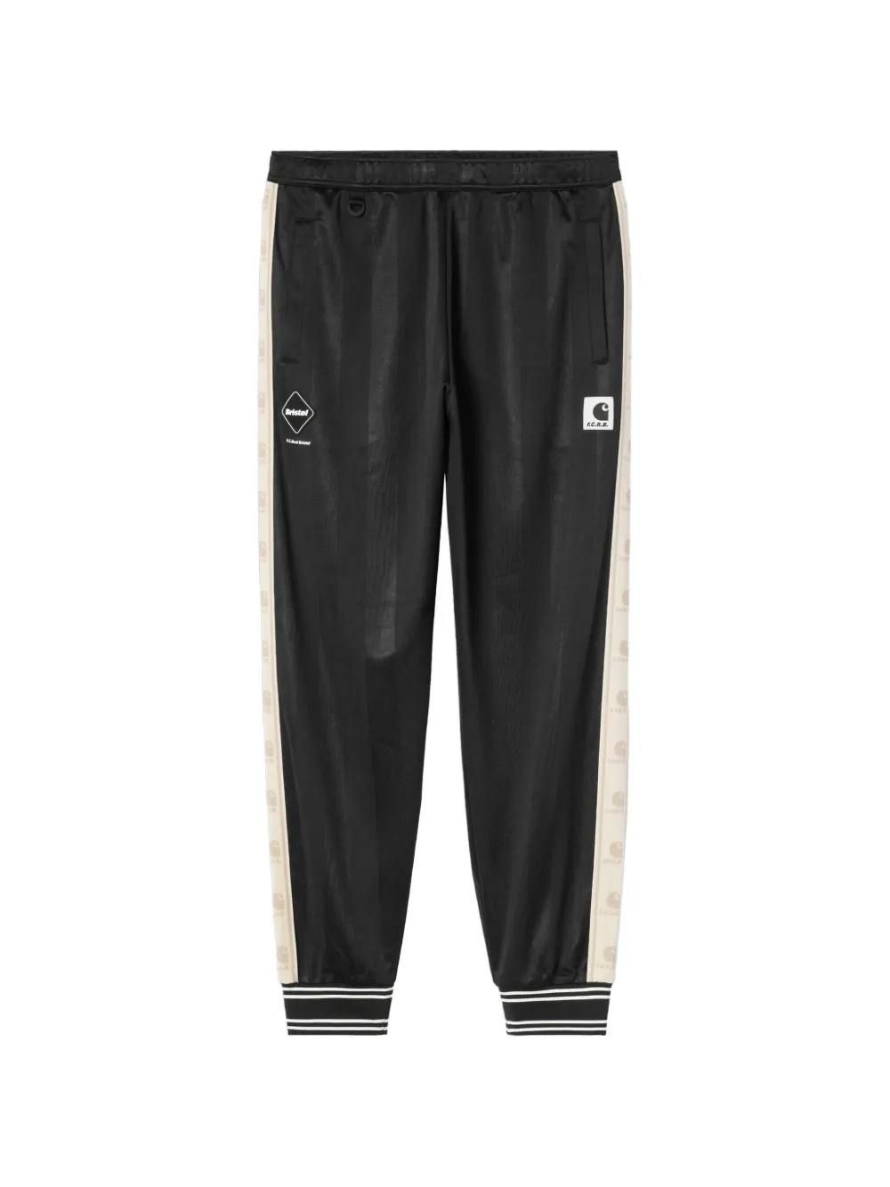 Carhartt WIP logo-stripe ribbed-cuff track pants - Nero
