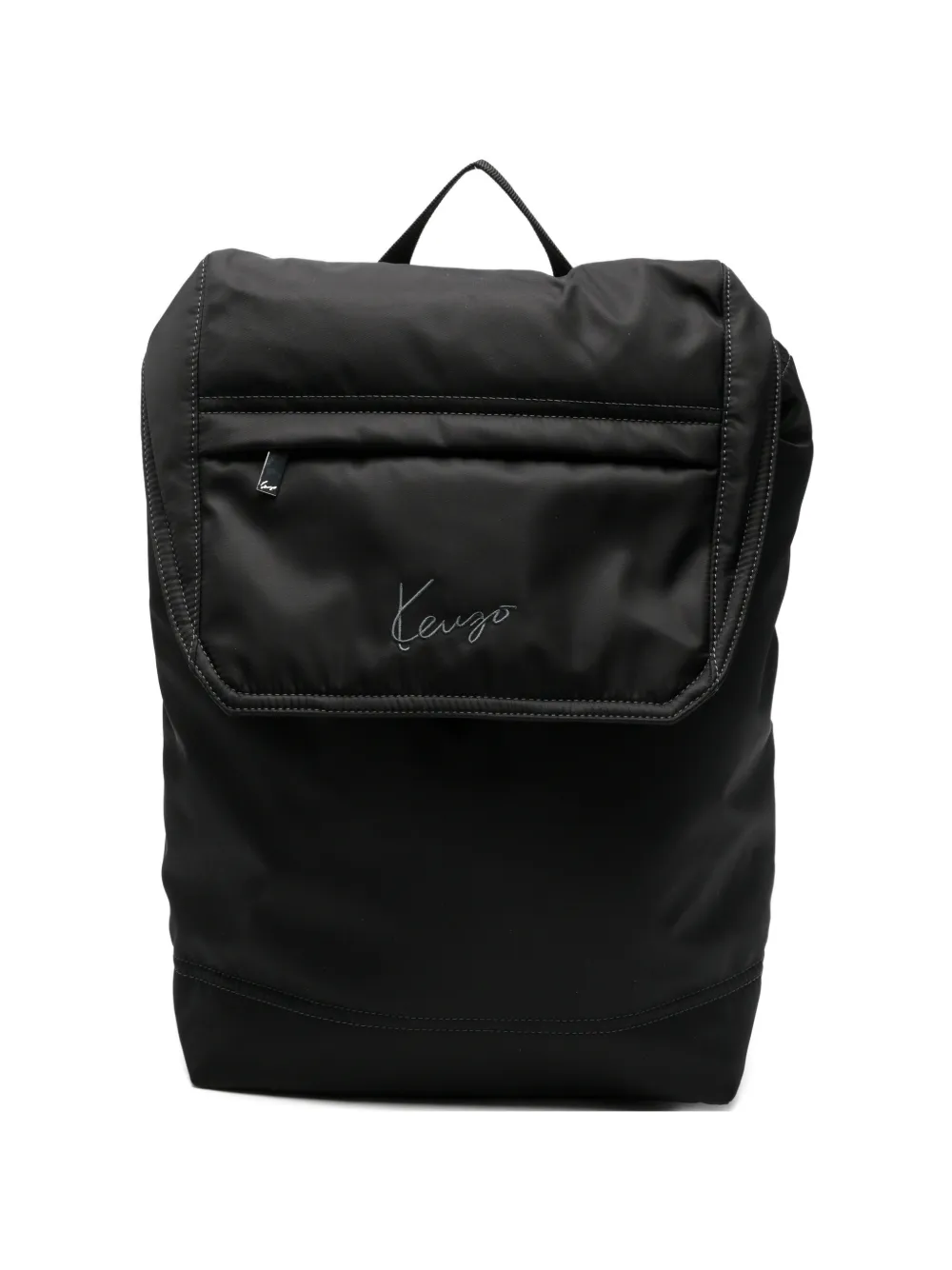 Kenzo logo-embroidered flap-top backpack - Nero